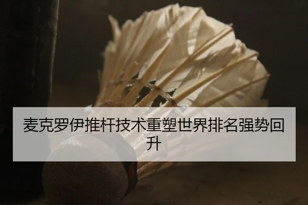 麦克罗伊推杆技术重塑世界排名强势回升